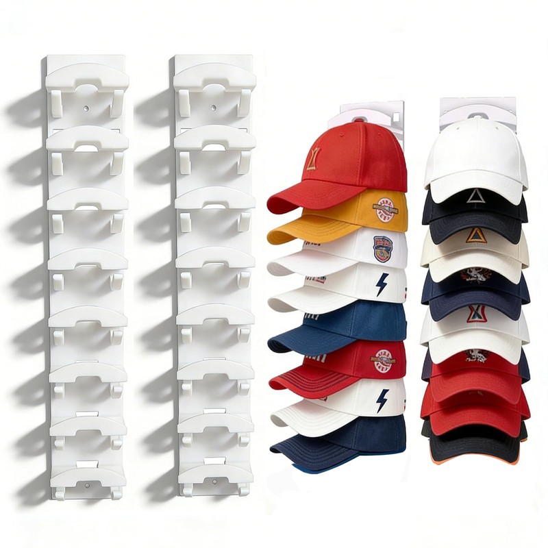 2 Pack Baseball Cap Hat Organizer(White)