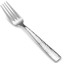 KEAWELL Premium 4-Piece 8.3" Louis Hammered Dinner Fork Set, 18/10 Stainless Steel, Squared Edge with Smooth Rounded Edges for Comfort, Dishwasher Safe (4, 8.3" Dinner Fork)