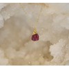 Raw Red Ruby Gold Filled Necklace - 18 Inches Length
