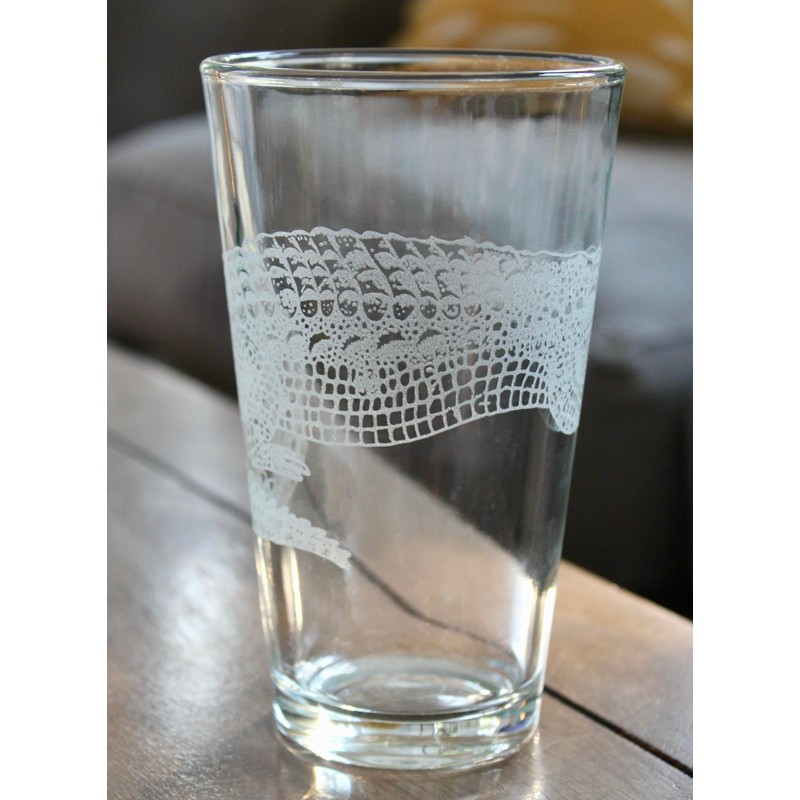 HullSpeed Designs Alligator Engraved Pint & Beer Glasses (Set of