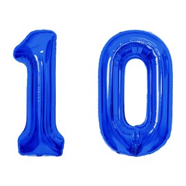 40 Inch Navy Blue 10 Number Balloons, Giant Jumbo Helium Mylar Foil Navy Blue Number Balloons for Birthday, Navy Blue Mylar Digital Balloons for 10th Birthday, Anniversary Party Decorations Supplies