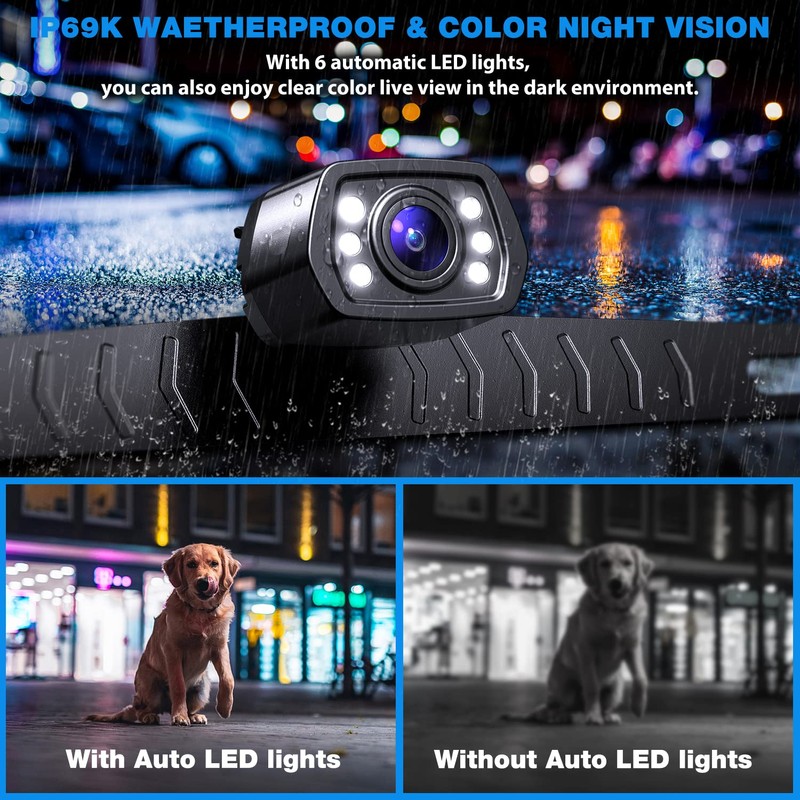 ZEROXCLUB Car Backup Camera 6 Auto LED Lights Night Vision,