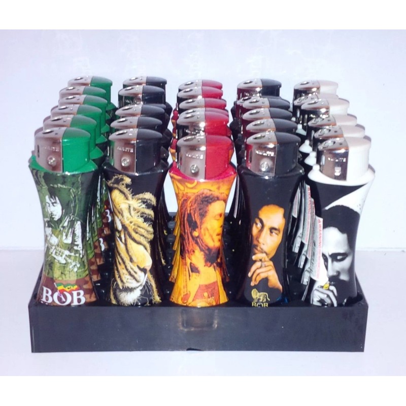 25 x BOB MARLEY CURVE LIGHTER different design Refillable/wit