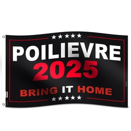2025 Pierre Poilievre Flag 3x5 Ft Large -Four rows stitching 100D Polyster Outdoor Conservative Canadian federal election Political Banner Wall Hanging Large for Garden Decor Yard Gift