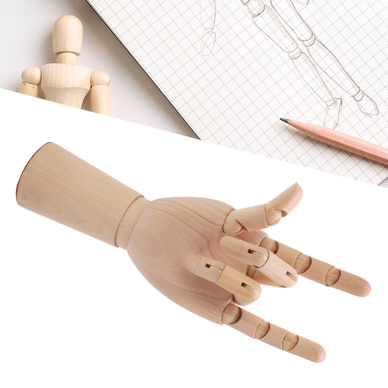 Wooden Hand Model Movable Flexible Durable Wood Wide Application Wooden
