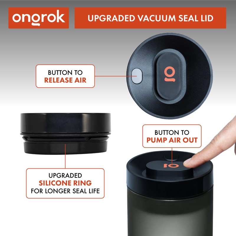 ONGROK Glass Storage Jar with Vacuum Pump Technology, Air Proof