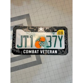 plate frame COMBAT VETERAN Black License Plate Frame Cover, Frame, car frame