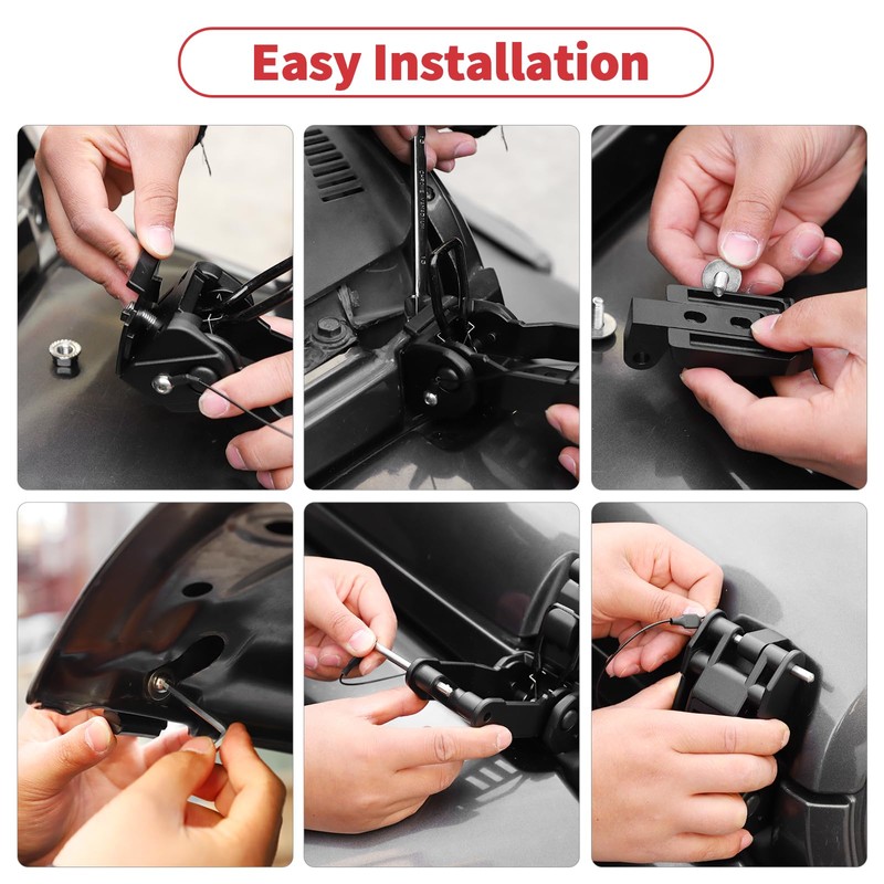 Linskip Hood Latches Aluminum Hood Catch Kit Replacement Compatible with