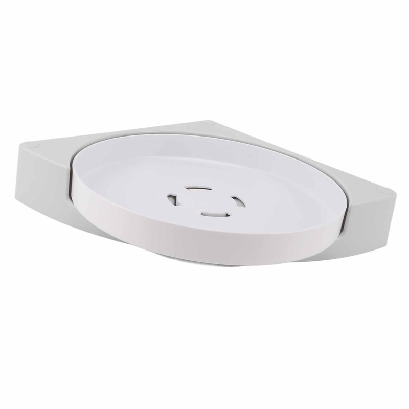 Shower Caddy Corner Rotate Wall Mount Easy Install Modern Plastic