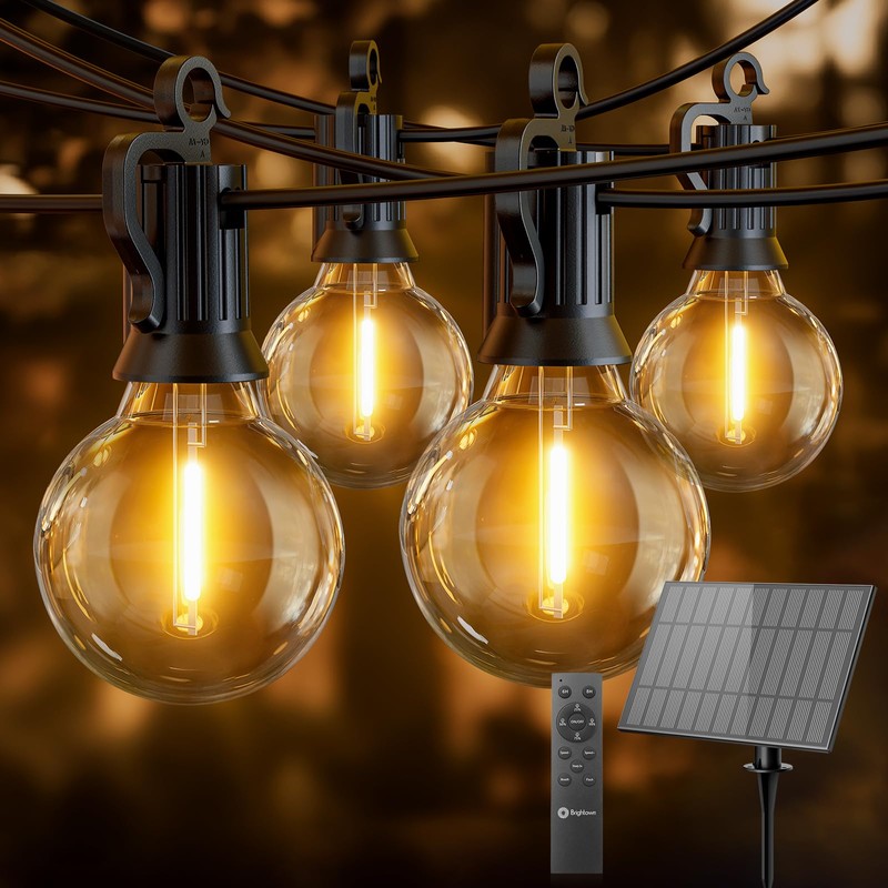 Brightown 108FT Solar String Lights Outdoor with Remote and 52