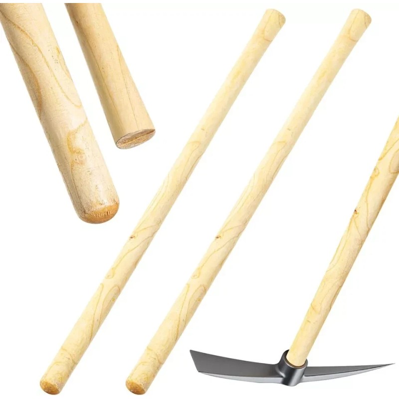 2 Pcs Solid Wood Replacement Handle for Round Eye Hoe