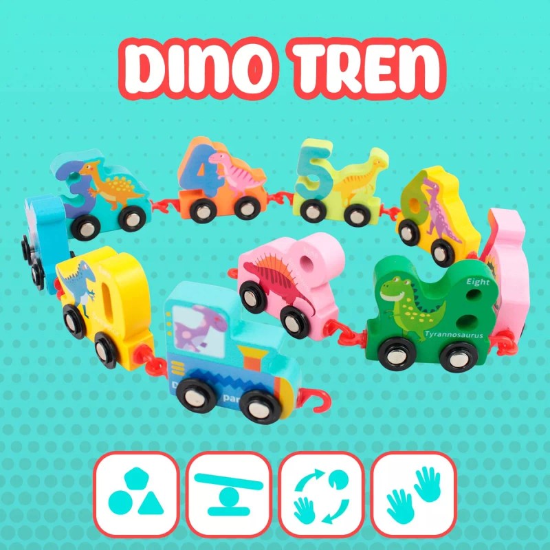 J.H. Company Tren Numeros Juguete Didactico Montessori Madera M-102