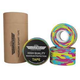BARACUS Premium Thumb Tape Cross Training and Weightlifting for The Best Hook Grip - 23 ft Long - WOD Tape Chalk and Sweat Proof - Hook Grip Lifting Athletic Thumb Tape (Tropical Camo)