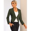 Allegra K Women Collarless Work Office Business Casual Cropped Blazer