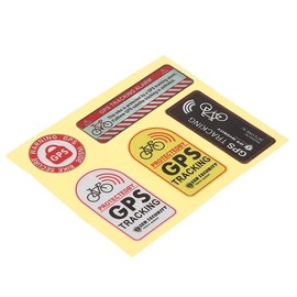 5-Piece Anti-Theft GPS Warning Stickers Set for Bicycles (Security Stickers)