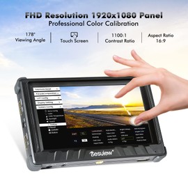 Desview P5II Camera Field Monitor, 5.5 inch Touch Screen 4K HDMI Camera Monitor with HDR 3D LUT Waveform Vectorscope False Color for DSLR Camera