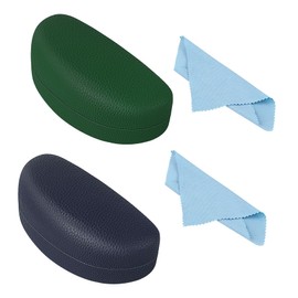 Aatacas 2 PCS A Pack, Leather Large Hard Shell Sunglasses Case, Protective Case For Most Sunglasses and Eyeglasses