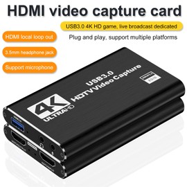 dobestyou 4K Capture Card for Streaming, Recording & Gaming – HDMI Video Capture Device with USB 3.0, 1080p 60fps, Zero Latency for PS5, Xbox, Switch, OBS, PC, Mac – Plug & Play, No Driver Needed