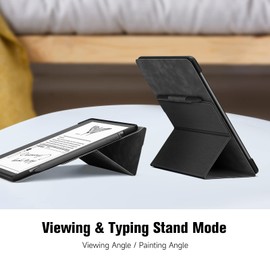 Ayotu Trifold Stand Hülle für Kindle Scribe (2022 veröffentlicht) – Premium-PU-Lederhülle mit Stifthalter, Auto Sleep/Wake, nur für 10,2-Zoll-Kindle Scribe 2024, Hautgrau