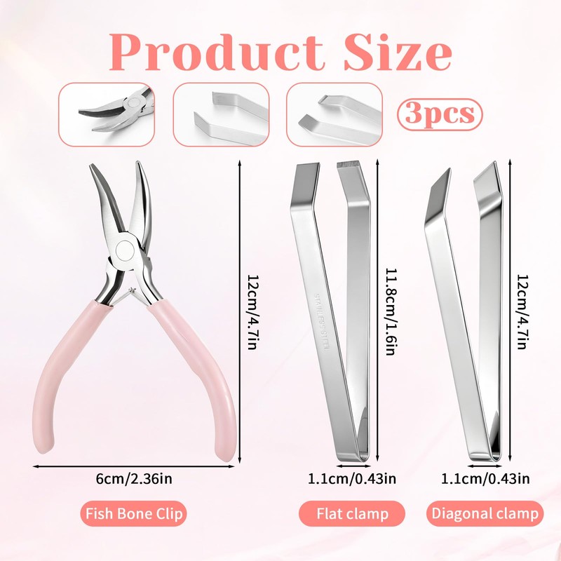 2 Pcs Fish Bone Tweezers, Sturdy Universal Fishing Pliers Kit