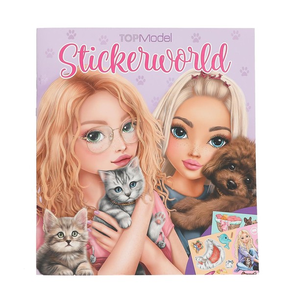 Depesche TOPModel Kitty and Doggy 13571 Sticker Book with 20