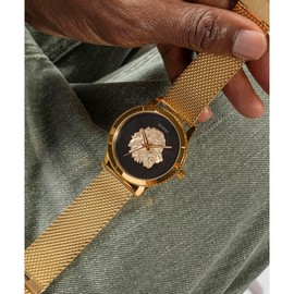 GUESS Men's 44mm Watch - Gold-Tone Bracelet Black Dial Gold-Tone Case