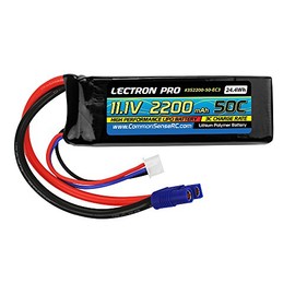 COMMON SENSE RC Lectron Pro 11.1V 2200mAh 50C Battery with EC3 Connector for Blade 350 QX, 450 & Parkzone Planes