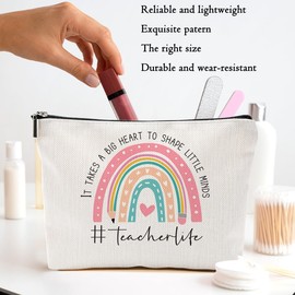 Teacher Appreciation Gifts Makeup Bag Toiletry Cosmetic Bag Best Teacher Gifts for Coworkers, Teacher's Day Birthday Gift, Makeup Pouch Zipper Bags, Organizer, Cosmetic Pouch Toiletry