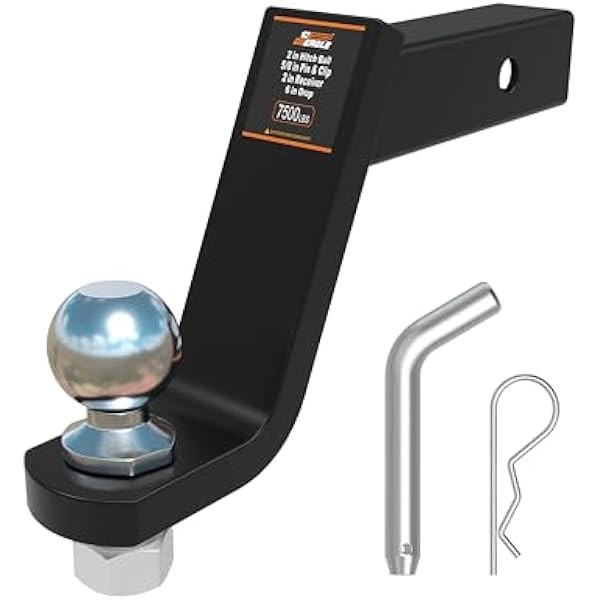 DEEAGLE 2 in Ball Hitch with Pin, Solid Steel Receiver