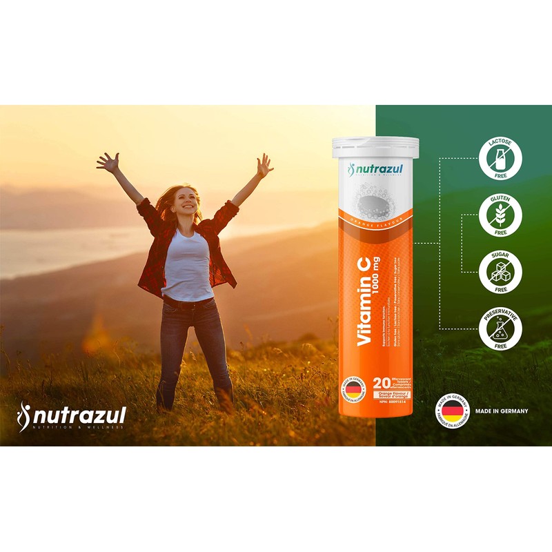 Nutrazul Vitamin C 1000mg Effervescent 20 Tablets (Pack of 3)