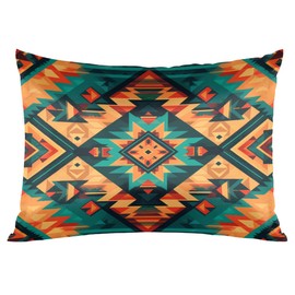 Aztec Theme Satin Silk Pillowcase for Hair and Skin Aztec Western Pillow Cases Standard Size Soft Silk Pillow Case with Envelope Closure Print Satin Cooling Pillow Covers (20x26 in) 1 Pack