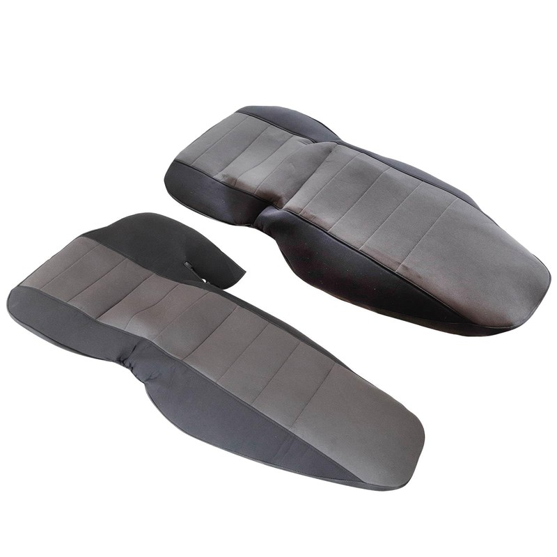 GXARTS 2Pcs 60/40 High Back Bench Seat Cover Black/Charcoal Compatible
