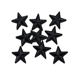 Yalulu Pack of 20 Black Star Patches, Iron-On Appliqué, Iron-On Patch, DIY Clothing, Jeans, Bags Patch