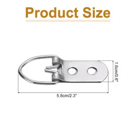 sourcing map 15Pcs D-Ring Picture Hangers with Screws, Double Hole Picture Hanging Hardware, Picture Hooks for Artwork Paintings Photos, Frame, Picture Hang Solutions Silver