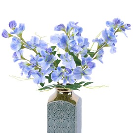 mizii 3Pcs Blue Artificial Butterfly Pea Flower 25" Fake Silk Flowers with Stem Faux Flowers Bouquet for Vase Table Centerpieces Arrangements Home Decor Wedding Decorations (Blue)