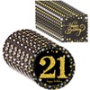 SPABOY Black and Gold 21st Birthday Party Napkins and Plates,