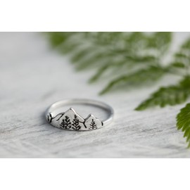 Mountain Ring For Women • Serling Silver Ring • Highs And Lows Ring • Mother Daughter Ring • Mountain Range Ring • Alaska Wildflower Ring