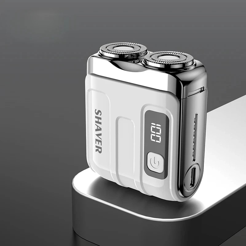 Mini Electric Shaver for Men – Rechargeable Dual Blade Beard