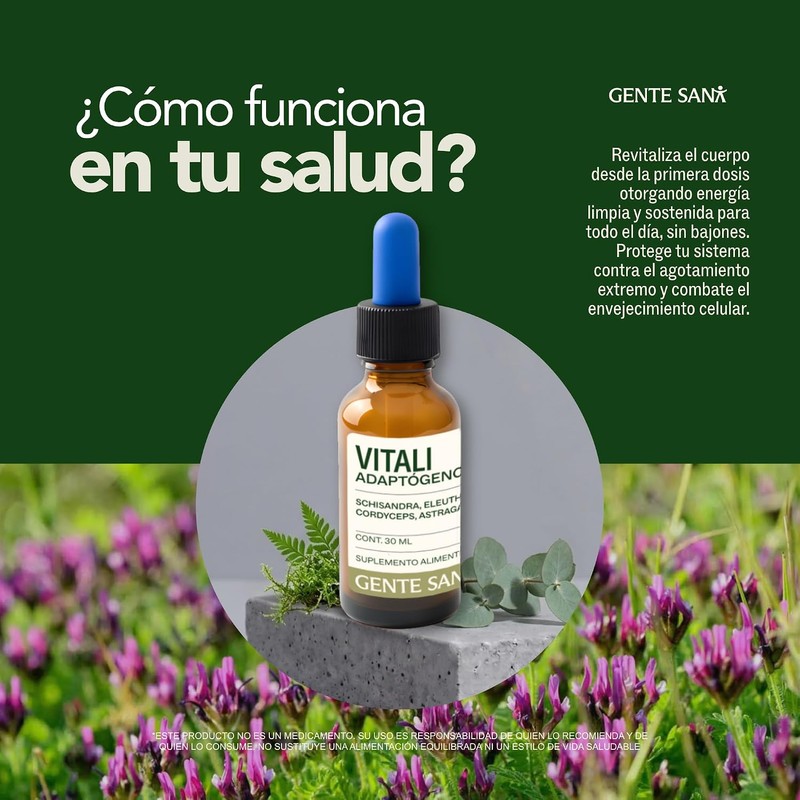 Vitali Adaptógenos Schisandra, Eleuthero, Cordyceps y NAD+
