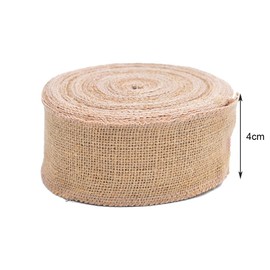 Dishaur 4cmx10M Hessian Ribbon Natural Jute Burlap Ribbon Roll Vintage for Gift Wrapping Crafting Wedding Christmas Decorations