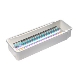 ZAAWUUT Expandable Straw Organizer Drawer,Extra Long Straw Storage Holder,Reusable Dispenser Container for Cabinet Kitchen