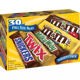 Mars M&M's, Snickers and More Chocolate Candy Bars, Variety Pack, 30-count