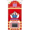 Doorway Puppet Theater with 2 Adjustable Rods 31x67 In Red