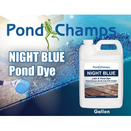 Night Blue Lake and Pond Dye - One Gallon of Professional Lake & Pond Dye - Treats Up to 1 Acre - Combination of Pond Champs Blue & Black Dye - Safe for Fish, Wildlife, Pets & Children