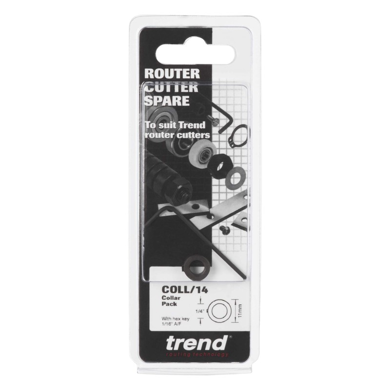 Trend Collar Pack for 1/4 Shank Router Cutters