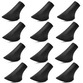 Istloho 12 x Nordic Walking Pads Poles Rubber Buffer Trekking Pole Rubber Buffer Pad Tip Universal Protection Rubber Sleeve Black