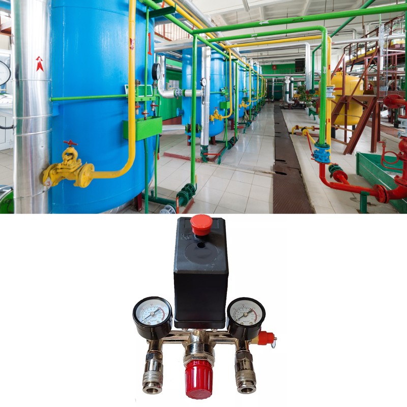 Air Compressor Pressure Switch with Dual Gauge Pump Pressure Control