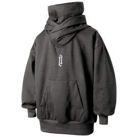 HISITOSA Men's Long Sleeve Fleece Hoodie Lightweight Tech Wear Soft Cotton Pullover Unisex Casual Hooded Sweatshirts Grey