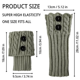 KEYRI 3 Pairs Leg Warmers for Women, Winter Warm Boot Cuffs Twist Knitted Leg Warmers Soft Ankle Warmers Boot Topper Socks for Girls Ballet Dance Yoga Ice Skating (Black+ Gray+ Beige, One Size)