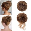 Peace Piece MESSY BUN Hair Tustle Updo Bun Extension Elastic Band Curly Scrunchie Blonde Mix Bleach Compatible Women's / 피스 MESSY BUN 헤어 터슬 업도 번 익스텐션 탄성밴드 컬리 스크런치 블론드 믹스 블리치 호환 여성용